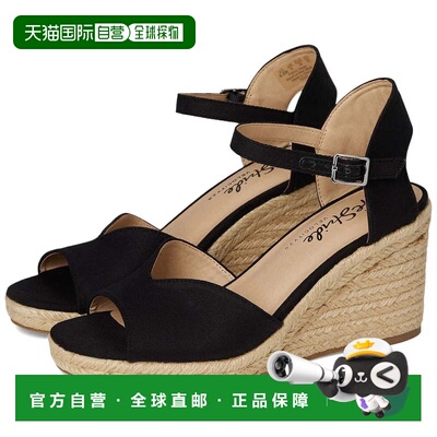 自营LifeStride Tess I8614M2001凉鞋女式B黑色坡跟帆布凉鞋HTAT9