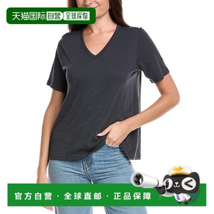 蓝色 费舍尔V领T恤 美国奥莱直发 fisher艾琳 自营eileen