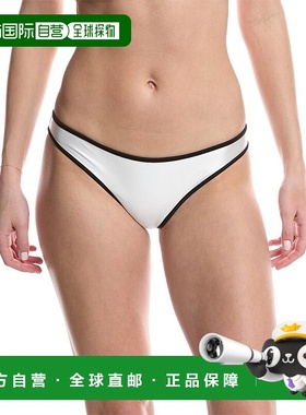 自营 PQ Swim 褶饰滚边全底裤 - 白色 美国奥莱直发性感泳裤