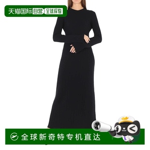 美国奥莱直发 自营 Chloe女士黑色长款 羊毛和羊绒针织连衣裙 黑色
