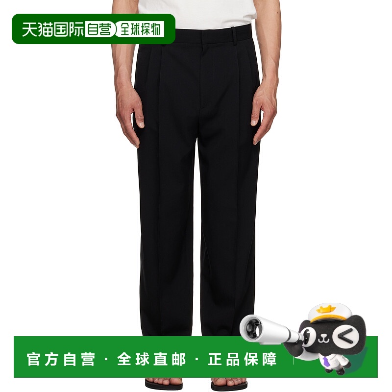1h可退 香港直邮潮奢 The Row 男士 黑色 Silas 长裤 909W3598