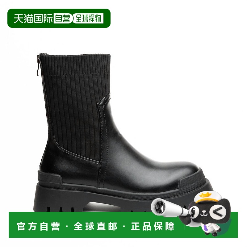 自营exe女式T3653-M2587平跟靴，黑色 美国奥莱直发短靴女靴