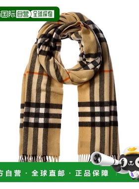 自营Burberry Wide Check Cashmere Scarf - sand 美国奥莱直发