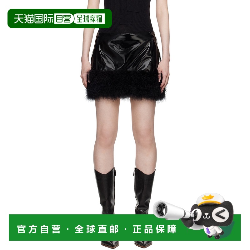 1h可退 香港直邮潮奢 Blumarine 蓝色情人 女士 黑色 Marabou Fea