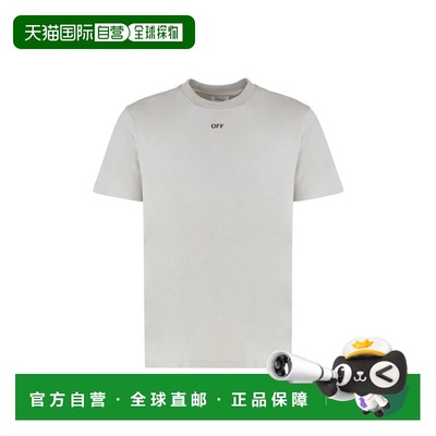 自营off-whiteOff- Cotton Men's T-Shirt - gray 美国奥莱直发
