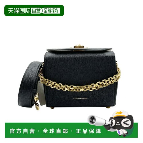 自营Alexander McQueen Leather Box 19 With gold Hardware Cros