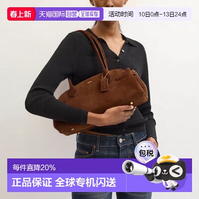 香港直邮COACH 专柜款 Empire Carryall34女士皮革单肩手提包绒面