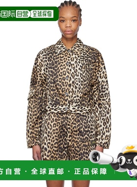 1h可退 香港直邮潮奢 GANNI 甘尼 女士 棕色 Duchesse Nylon Crop