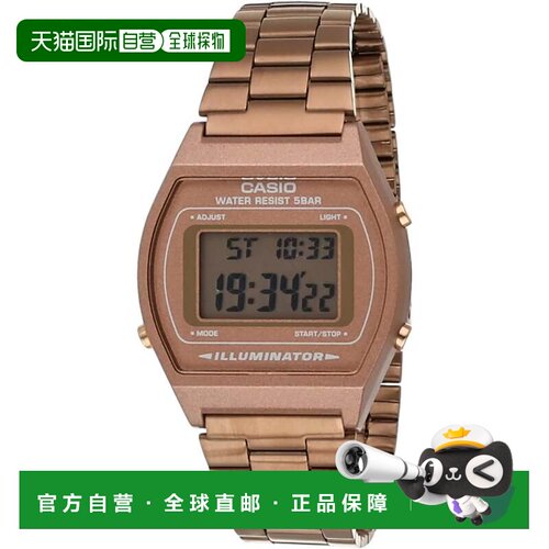 自营Casio Unisex Digital Watch with Rose Gold Dial - B640WC-