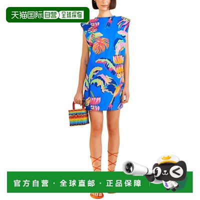 自营FARM Rio Painted Jungle T-Shirt Dress - blue 美国奥莱直