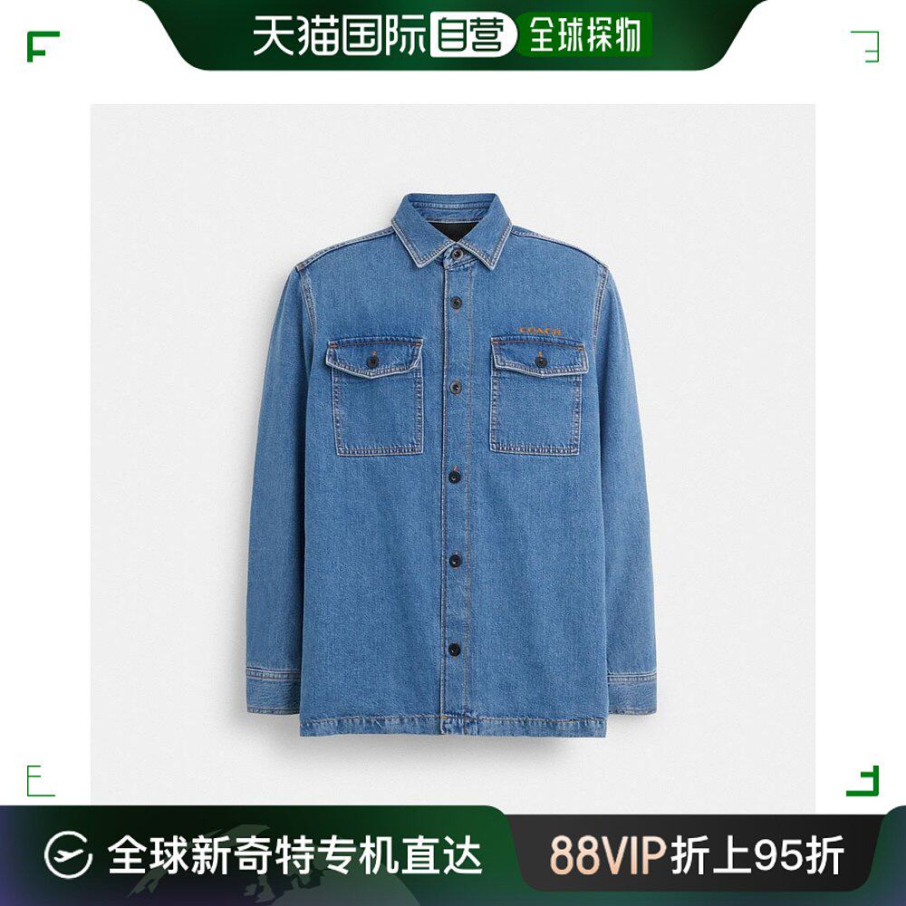 美国直邮coach 牛仔外套衬衫 ck515 中号靛蓝