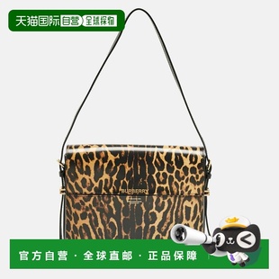 自营Burberry Black/brown Leopard Print Glossy Leather Large