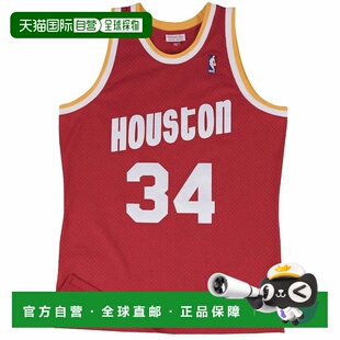 ness男士 NBA 休斯顿火箭队 自营 年客场球衣 猩 mitchell