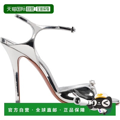 1h可退 香港直邮潮奢 Amina Muaddi 女士 银色 Adut 105 凉鞋 ADU