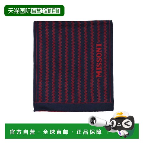 自营missoniBlue Red Wool Scarf - black 美国奥莱直发围巾