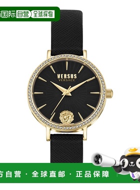 自营versus versaceMar Vista 水晶表带手表 - 黑色/金色/黑色 美