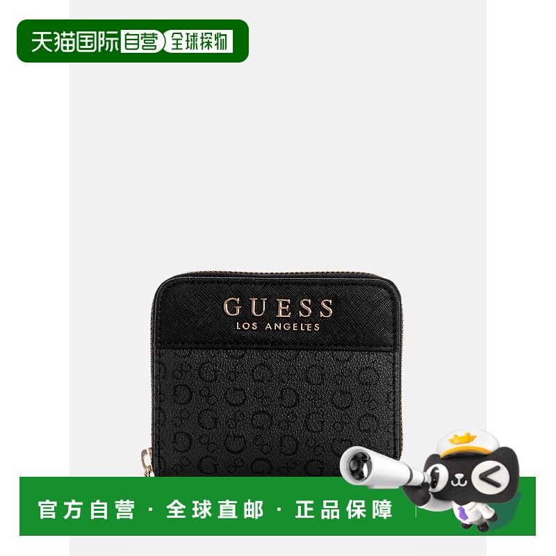 自营 guess雅芳公园标志小拉链钱包-煤炭 美国奥莱直发
