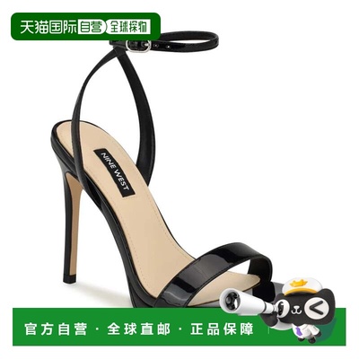 自营Nine West Loola Sandals Womens Black Patent Stiletto Hee