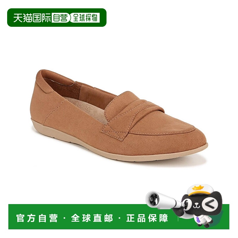 自营dr. scholl'sDr.Scholl的Emilia乐福鞋女式棕色仿麂皮拖鞋ZAP