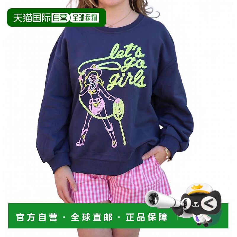 自营queen of sparklesLet's Go Girls Sweatshirt In Navy - nav