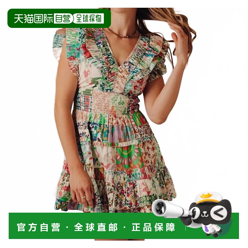 自营love the labelMaribel迷你连衣裙Josie拼布印花-Josie拼布印