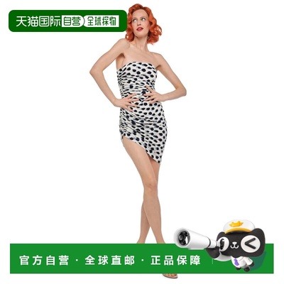 自营Women's Norma Kamali Diana Mini Dress Paint Dot Asymmetr