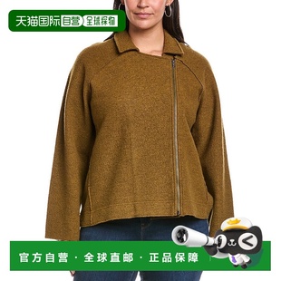 棕色 Plus羊毛摩托车夹克 美国奥莱直发 FISHER 自营EILEEN