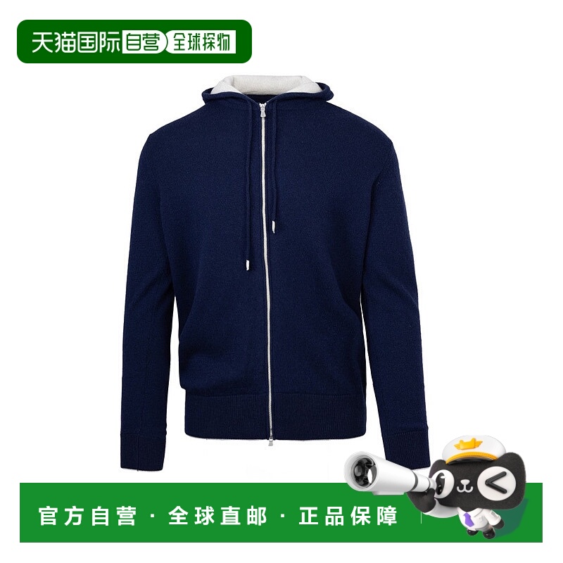 自营eleventy全拉链蓝色毛衣-黑色 美国奥莱直发