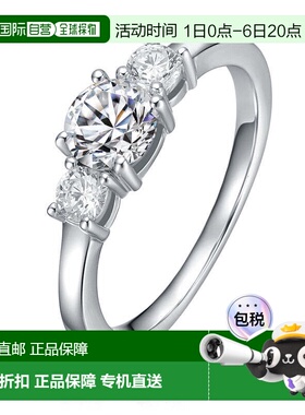 自营geneviveSterling Silver White Gold Plated with Cubic Zir