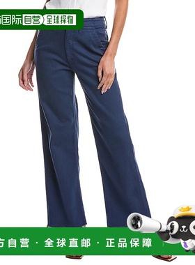 自营 MOTHER The Major Zip Sneak Fray Insignia 蓝色直筒牛仔裤