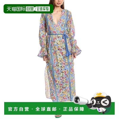 自营hemant & nandita赫曼特、南迪塔蕾丝卡夫坦蓝 美国奥莱直发