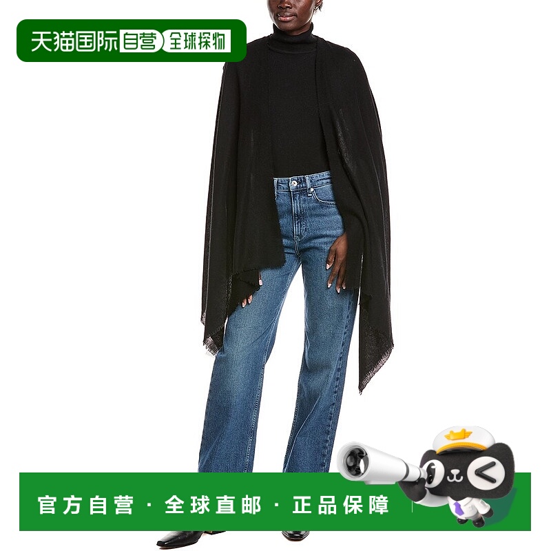 自营Vince Wool & Cashmere-Blend Wrap - black 美国奥莱直发