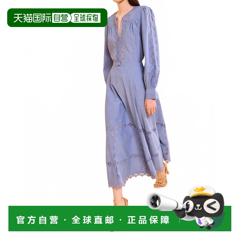 自营ulla johnson露西亚裙子在Chambray-Chambray 美国奥莱直发