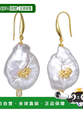 自营geneviveSterling Silver 14K Gold Plated with Genuine Fre