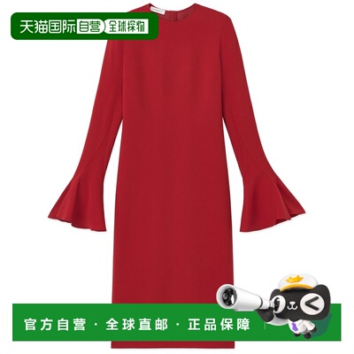 自营Lafayette 148 New York Godet Sleeve Dress - red 美国奥莱