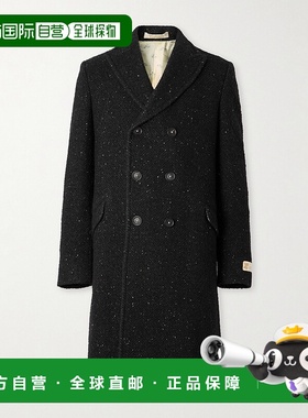 1h可退 香港直邮潮奢 Massimo Alba 男士 双排扣人字纹毛圈大衣 P