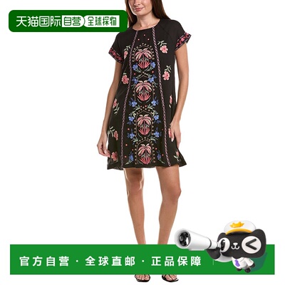 自营Johnny Was Raglan Seamed Dress - black 美国奥莱直发