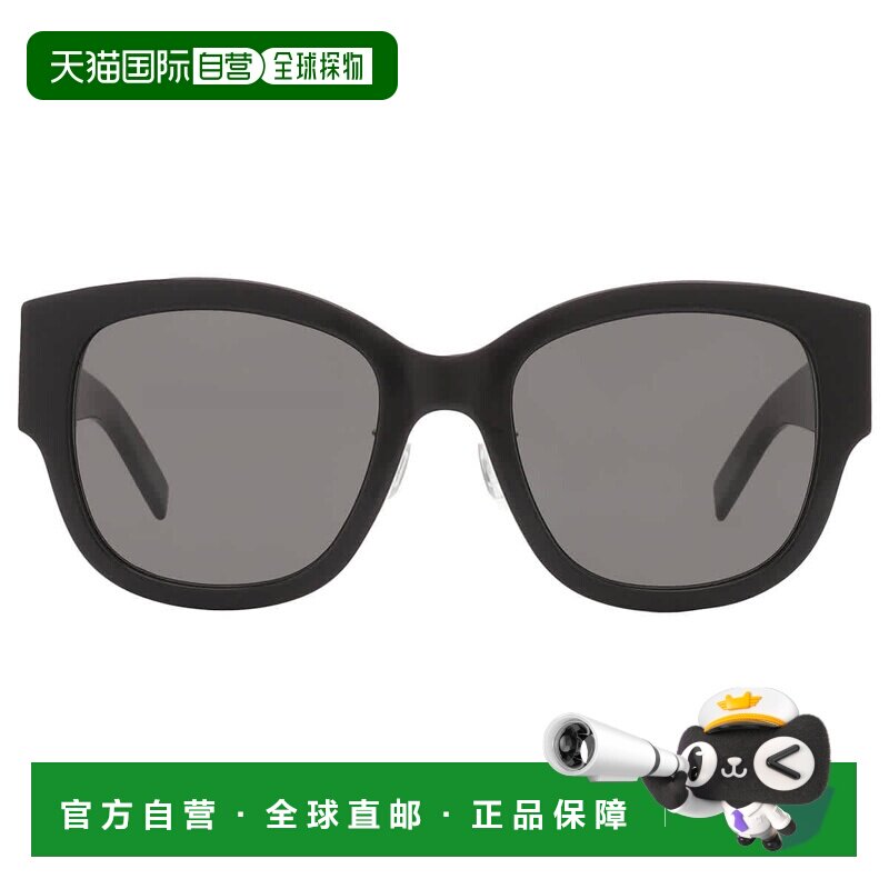 自营saint laurent圣罗兰灰色方形女士太阳镜SL M95/K 001 54-黑