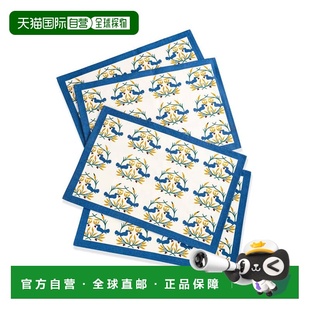 自营tiramisuBluebird Blooms Block Print Cotton Placemats - b