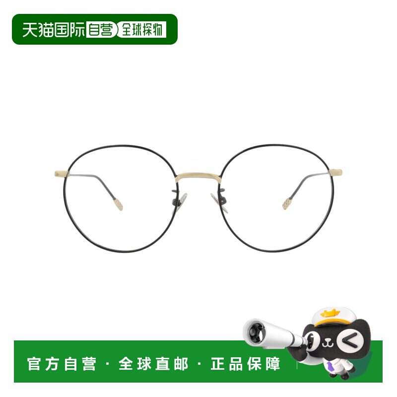 自营bottega veneta圆形框架金属光学框架-黑色黑色透明 美国奥莱