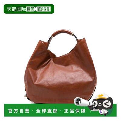 自营moschinoSoft-Structured Brown Leather Bag - brown 美国奥