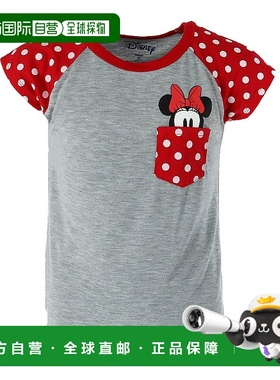 自营 disney青年米妮老鼠偷看口袋 T 恤 - 浅灰色 美国奥莱直发