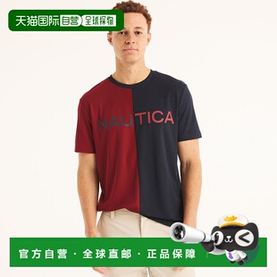 Nautica 男式 Navtech 可持续制作圆领徽标 T 恤 - 海军蓝 【美国