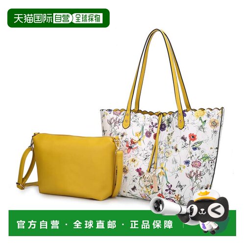 自营mia k collectionDanielle 双面购物托特包斜挎包 白色黄色