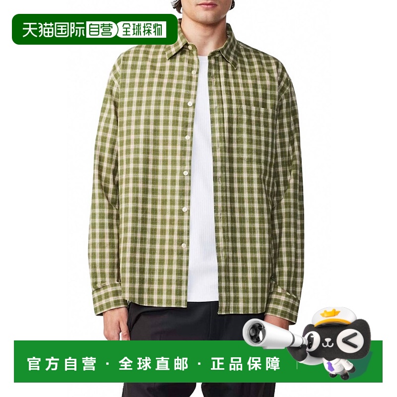 自营nn07Deon Button Long Sleeve Shirt In Green Check - green