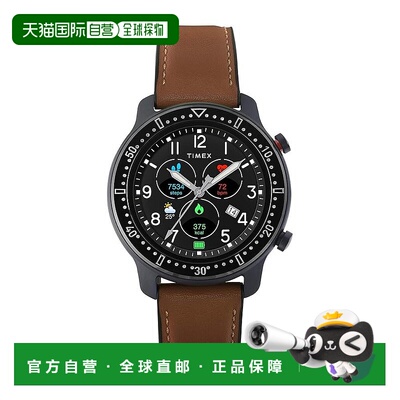 自营 Timex Metropolitan R AMOLED智能手表，带GPS和心率-棕色