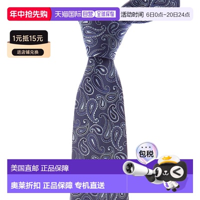 自营Etro Blue Paisley Silk Tie - blue 美国奥莱直发领带