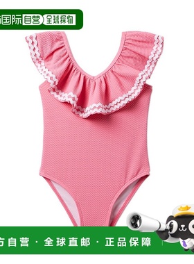 自营Janie and Jack再生纹理褶边泳衣-粉红色 美国奥莱直发