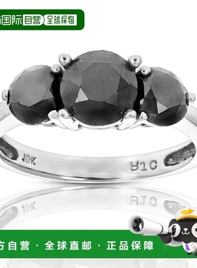 自营 vir jewels3 cttw 3 石黑色钻石订婚戒指 10K 白金 3 爪 -