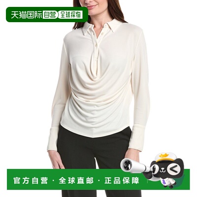 自营Kenneth Cole Drape Top - White 女装上衣美国直发奥莱